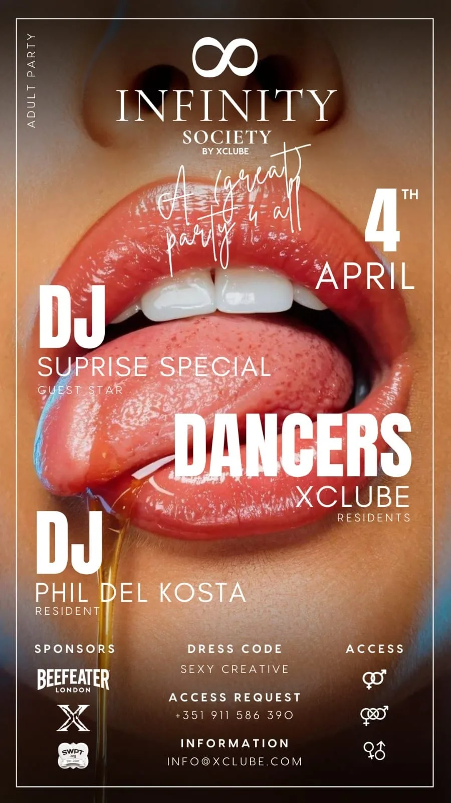 Cartaz Infinity Society by XClube - A (great) party 4 all