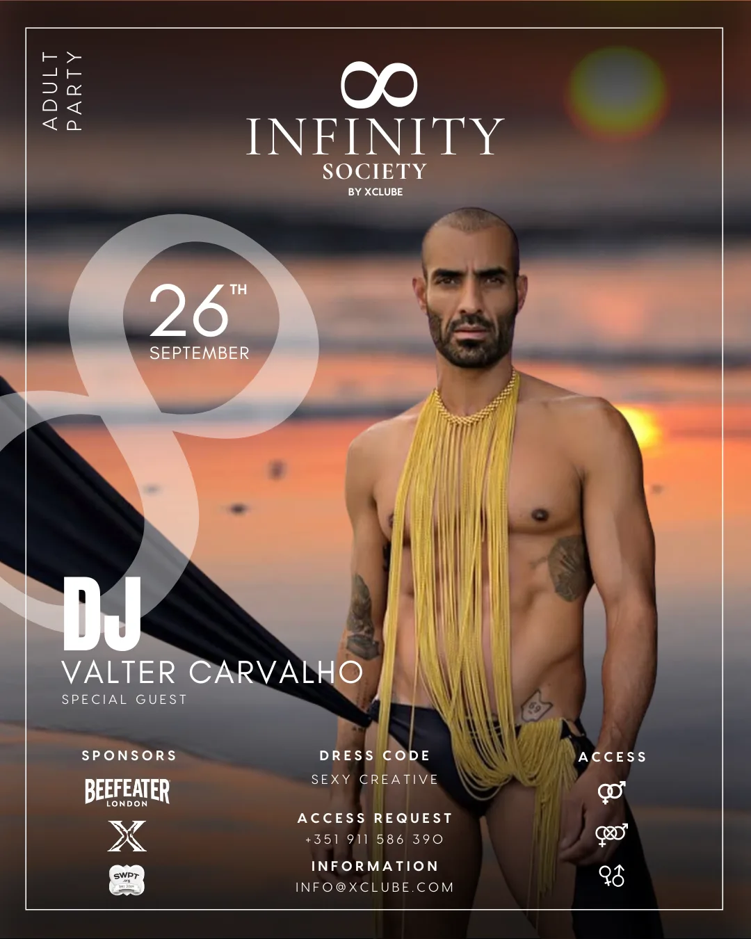 Cartaz Infinity Society by XClube: edição de Setembro
